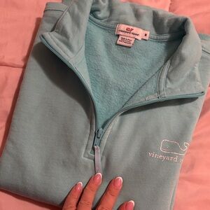 Vineyard Vines Women's Sky Blue Cowl Neck Sweater
